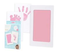 Pearhead Newborn Baby Handprint Or Footprint Clean-Touch Ink Pad Kit, No Mess Baby Safe Print Kit, Newborn Baby Girl Keepsake, 2 Impression Cards, Pink