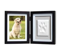 Pearhead Pet Paw Print Photo Frame With Clay Imprint Kit - Wooden Pet Paw Print Frame, DIY Memorial Keepsake for Cats and Dogs, No Mess Clay for Perfect Pawprints, Ideal Home Decor and Gift, Black