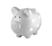 Pearhead Tirelire en Céramique Pois Gris