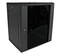 Pearington Boîtier Rack de Serveur 12U avec Porte en Verre, Ventilateur de Refroidissement, serrures et Panneaux latéraux Amovibles - Armoire réseau Murale 12U