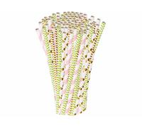 Pearl 100 pailles en papier à 4 couleurs et motifs