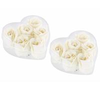 Pearl 12 savons en forme de roses blanches avec 2 coffrets cadeaux