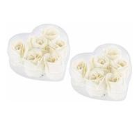 Pearl : 12 savons en forme de roses blanches avec 2 coffrets cadeaux G