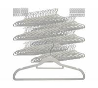 Pearl 120 cintres antidérapants avec clips - coloris gris clair