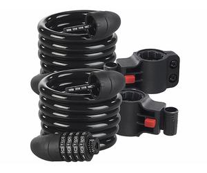 Pearl 2 antivols spirales de 1,8 m avec code à 4 chiffres et câble en acier Ø 12 mm