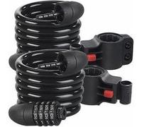 Pearl : 2 antivols spirales de 1,8 m avec code à 4 chiffres et câble en acier Ø 12 mm G