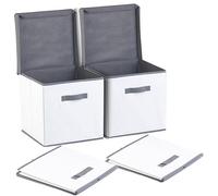 Pearl 2 boîtes de rangement pliables avec couvercle - Blanc