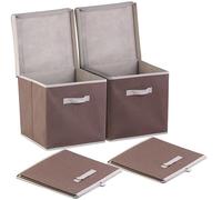 Pearl 2 boîtes de rangement pliables avec couvercle - Brun