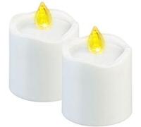 : 2 bougies LED effet flamme avec capteur d'obscurité - coloris blanc