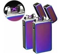 : 2 briquets électroniques USB à double arc électrique - Mauve irisé