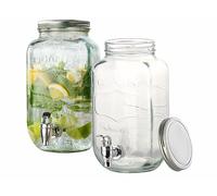 Pearl 2 carafes distributeurs de boisson en verre "Quality" - 3,5 L