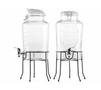 Pearl 2 distributeurs de boissons rétro en verre 6,5 L avec support RGS-800