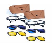 Pearl 2 lunettes anti lumière bleue avec 2 sur-lunettes magnétiques et 2 protections