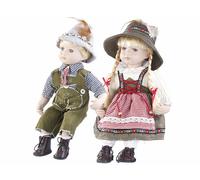 Pearl 2 poupées en porcelaine avec costume bavarois traditionnel - Garçon et fille