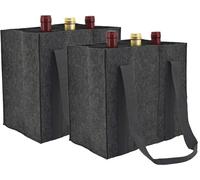 Pearl 2 sacs de transport en feutre pour 6 bouteilles - coloris anthracite