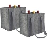 Pearl 2 sacs de transport en feutre pour 6 bouteilles - coloris gris clair