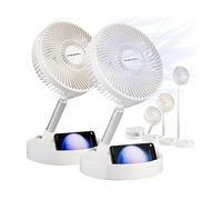 Pearl 2 ventilateurs télescopiques Ø 18,5 cm rechargeables avec batterie externe