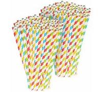 Pearl : 200 pailles en papier rayé 4 couleurs G