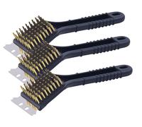 Pearl 3 brosses métalliques pour barbecue avec grattoir en acier