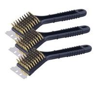Pearl : 3 brosses métalliques pour barbecue avec grattoir en acier G