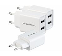 Pearl 3 chargeurs secteur 2 ports USB 2,4 A / 12 W - coloris blanc