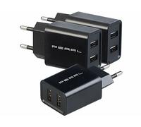 Pearl 3 chargeurs secteur 2 ports USB 2,4 A / 12 W - coloris noir