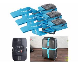 Pearl 3 sangles croisées à bagages en tissu avec Cadenas - 400 x 5 cm