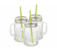 Pearl 3 verres rétro avec anse, paille et couvercle