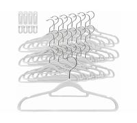 Pearl 30 cintres antidérapants avec clips - coloris blanc