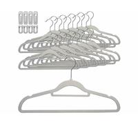 Pearl 30 cintres antidérapants avec clips - coloris gris clair