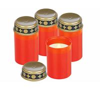 Pearl 4 bougies funéraires à LED effet flamme - rouge