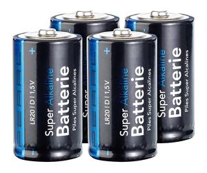 Pearl 4 piles super alcalines type D (LR20) 1,5 V