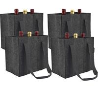Pearl 4 sacs de transport en feutre pour 6 bouteilles - coloris anthracite