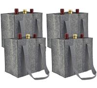 Pearl 4 sacs de transport en feutre pour 6 bouteilles - coloris gris clair