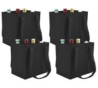Pearl 4 sacs de transport en feutre pour 6 bouteilles - coloris noir