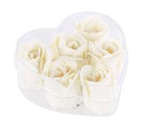 Pearl 6 savons en forme de roses blanches avec un coffret cadeau