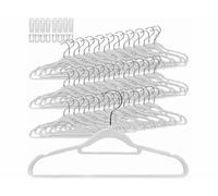 Pearl 60 cintres antidérapants avec clips - coloris blanc