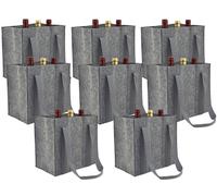 Pearl 8 sacs de transport en feutre pour 6 bouteilles - coloris gris clair