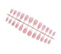 Pearl Accent Kit de manucure à presser avec fleurs 3D French Tips Nude Faux Tips avec charme de mer, 24 pièces pour rendez-vous galant, faux ongles courts et doux à presser