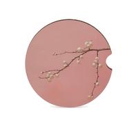 Pearl and Peach Sous-verre de voiture pour porte-gobelet en bois absorbant universel 6,6 cm Base en liège antidérapant Accessoires d'intérieur automobile pour homme et femme 1 pièce