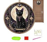 Pearl Art Kit Celestial Cat Halloween Suncatcher 30cm
