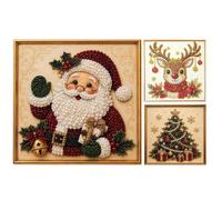 Pearl Art Kit de peinture murale avec cadre de Noël 3D pour adultes | Décoration, gemme festive texturée, dimensionnelle, faite à la main, ensemble créatif saisonnier monté perlé kit de cadre