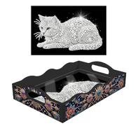 Pearl Art - Plateaux de service avec couvercles et poignées pour organiseur de maison - Noir - 12 chats