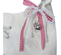 (Pearl bow without ap) Porte-clés mignon en perles avec nœud papillon pour téléphone, idéal pour les fêtes et les rendez-vous (multicolore)
