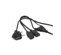 Dexlan Cordon électrique secteur standard en Y pour ordianteur 1.8 m Noir