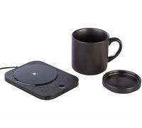 PEARL Chauffe-tasse USB 2 en 1 avec station de charge compatible Qi, 15 W, jusqu'à 55 °C