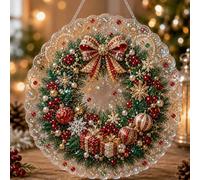 Pearl Diamond Art Kit 3D Beads Suncatcher Window Wall Decor (#E 8in) | Enjoy A Creative Holiday Activity With A Christmas Craft Kit For Wall, Window And Seasonal Decoration