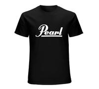 Pearl Drums Logo Graphic Tee Shirt Mens Cotton Bottoming T-Shirt Casual Tops Adult Clothing Black L