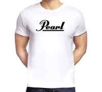 Pearl Drums Logo Graphic Tee Shirt Mens Cotton Bottoming T Shirt Casual Tops Adult Clothing White 3XL