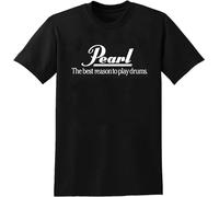 Pearl Drums T-Shirt Men Shirt Rock Tee Black M